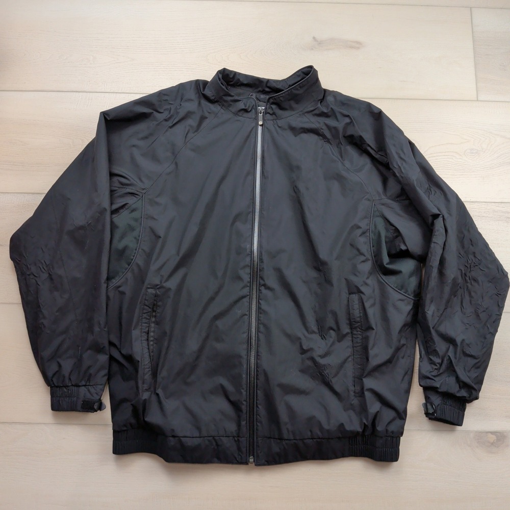 FootJoy DryJoys Tour Collection Mens XL Black Full Zip Golf Windbreaker Jacket